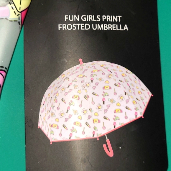 Nicole Miller's Fun Girls Print Frosted Ice Cream Lollipops Hearts Umbrella NWT☔ - Picture 6 of 6